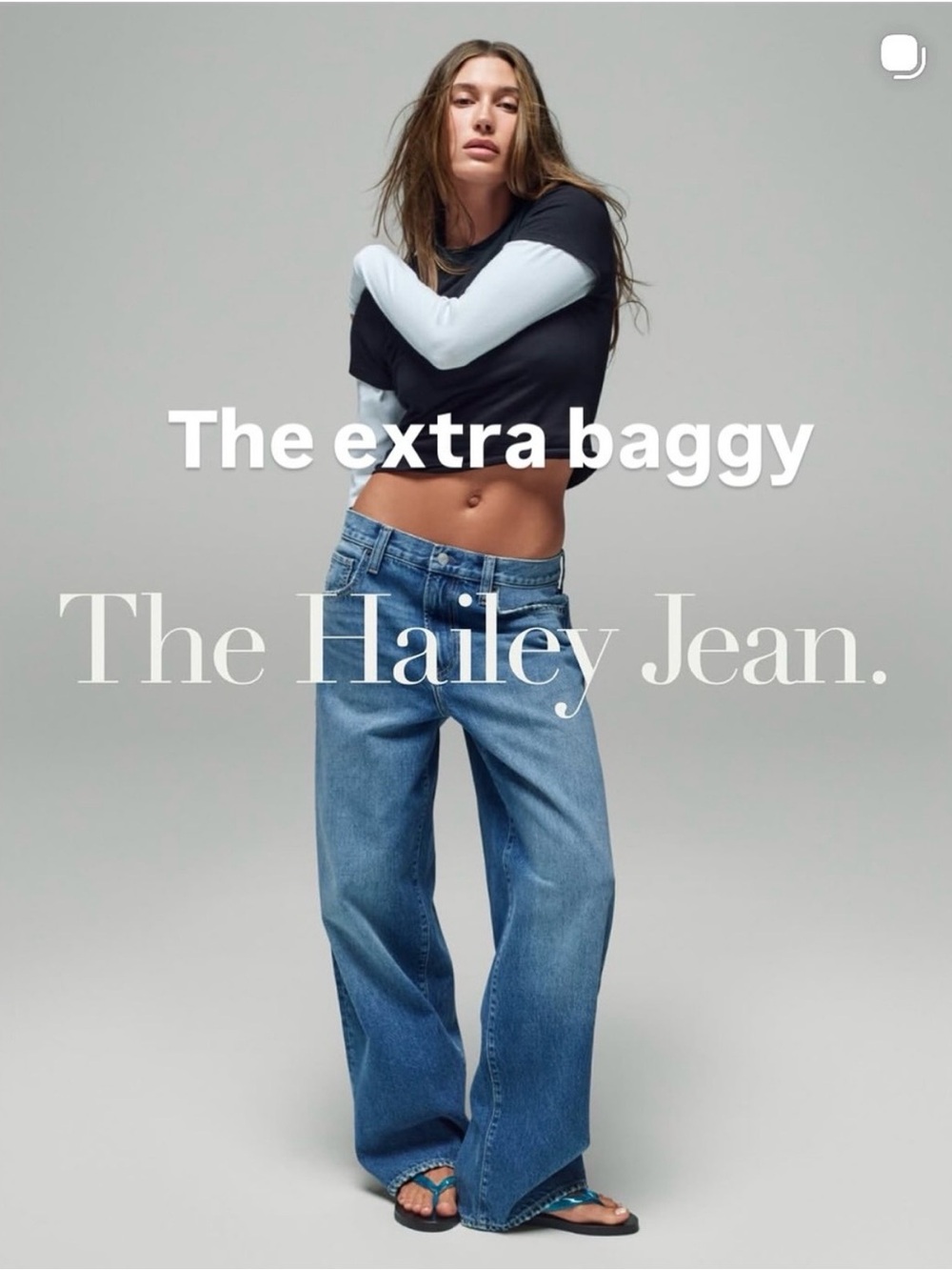 NWT Hailey Bieber x GAP - The Hailey Extra Baggy Jeans - Light Indigo Size 27